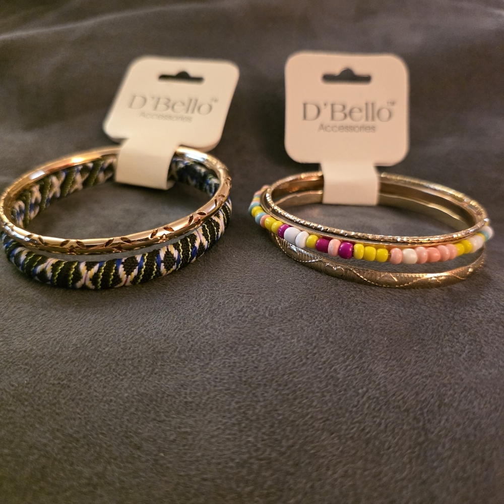 Gold and Multicolor Beaded Bracelet Sets. Price Is For Both